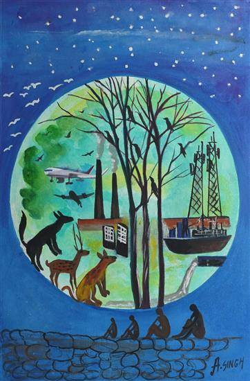 Painting by Avnesh Singh - Environment imagination
