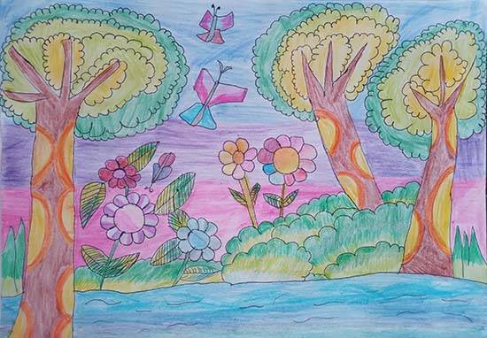 Painting by Moragala Theekshana - Beautiful Environment