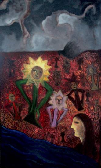 Painting by Milan Sharma - Romance with Nature