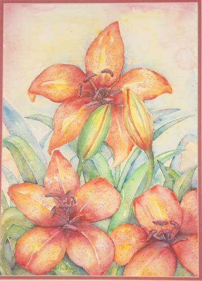 Paintings by Madhvi Dhanak - Sunlit Lilies