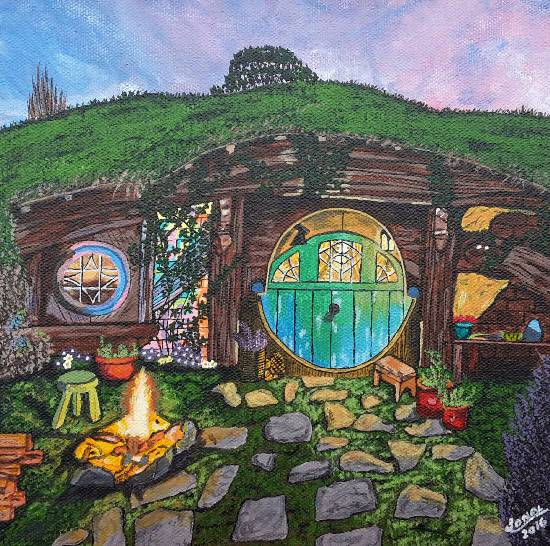 Painting by Sonal Poghat - Hobbit Hole