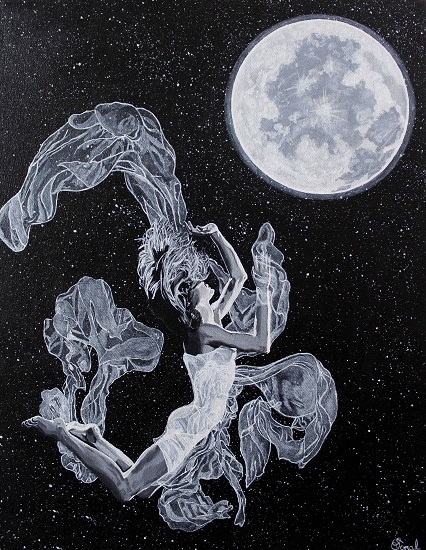 Painting by Sonal Poghat - Moon Child - 2