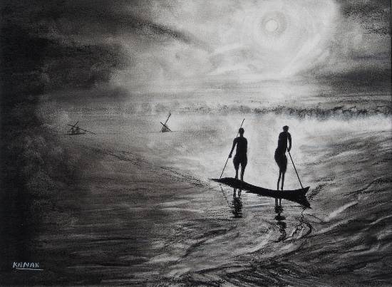 Painting by Dr Kanak Sharma - Homeward