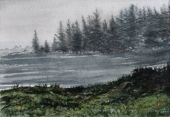 Painting by Dr Kanak Sharma - On way to Harihareshwar