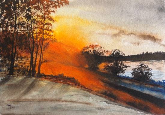 Painting by Dr Kanak Sharma - Golden rays