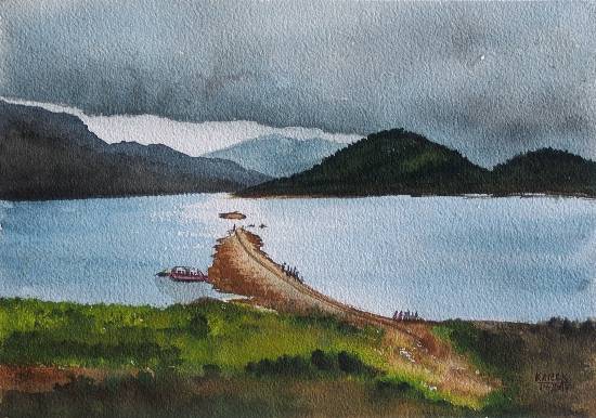 Painting by Dr Kanak Sharma - Mud Jetty
