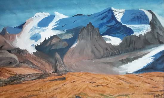 Painting by Bhalchandra Bapat - Canadian Mountains