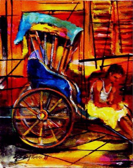 Paintings by Debjani Datta - Rickshaw - 3