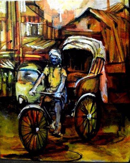 Paintings by Debjani Datta - Rickshaw - 1