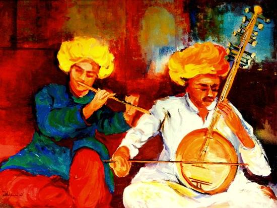 Paintings by Debjani Datta - The Music Makers 1