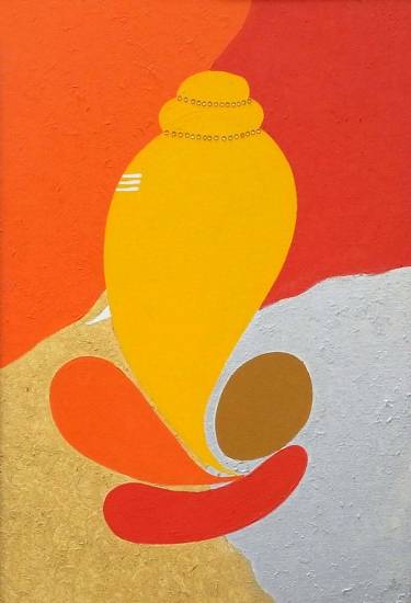 Painting by Nandita Sharma - Shankha Ganesha