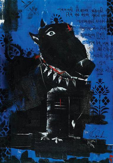 Painting by Raqesh Vashisth - Shiv Nandi