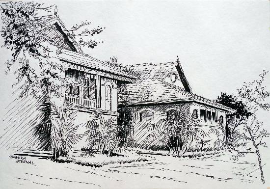 Painting by Sanika Dhanorkar - Campus Road