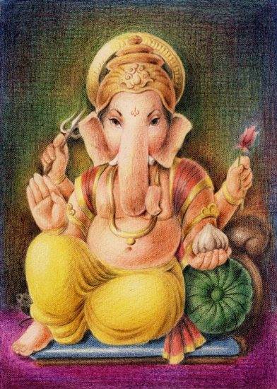 Painting by Sanika Dhanorkar - Ganapati 1