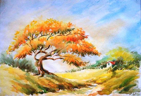 Painting by Sanika Dhanorkar - Gulmohor 1