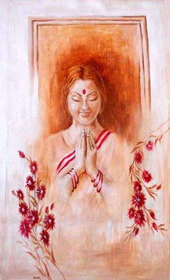 Painting by Sanika Dhanorkar - Namaste