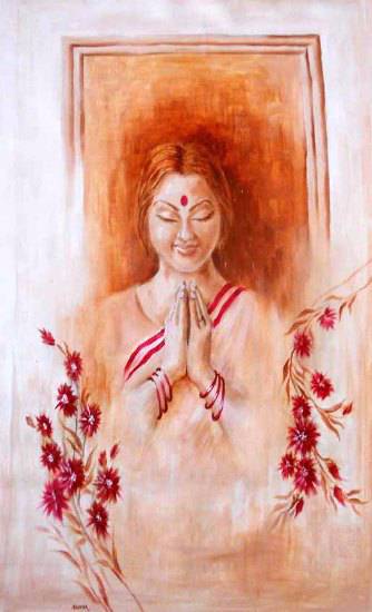 Painting by Sanika Dhanorkar - Namaste