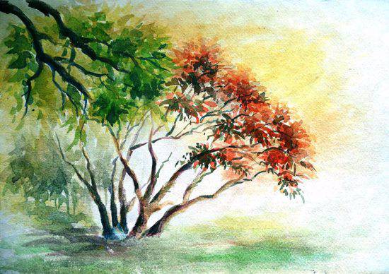 Painting by Sanika Dhanorkar - Gulmohor 2
