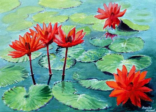 Paintings by Sanika Dhanorkar - Lotus Pond