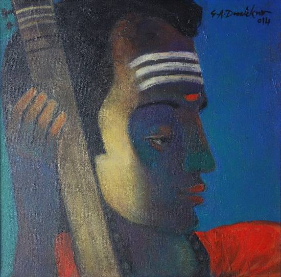 Painting by G A Dandekar - Sitar Player