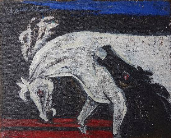 Painting by G A Dandekar - Horses