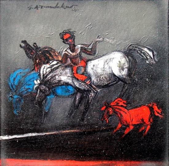 Painting by G A Dandekar - Horse Rider