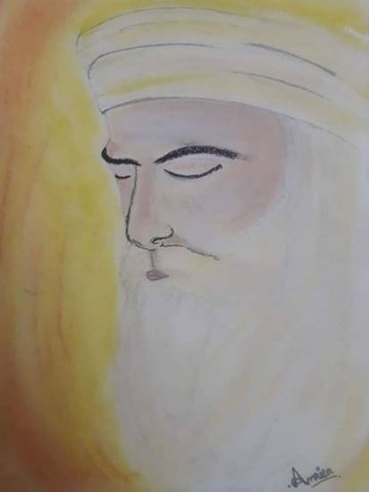Painting by Amrita Kaur Khalsa - Guru Nanak Dev Ji