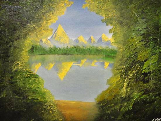 Paintings by Shirish Deshpande - Tranquil Lake