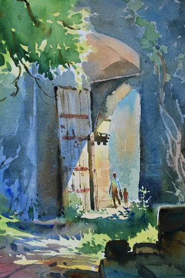 Painting by John Fernandes - The Vasai Fort