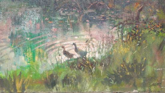 Painting by John Fernandes - Deciding to Plunge