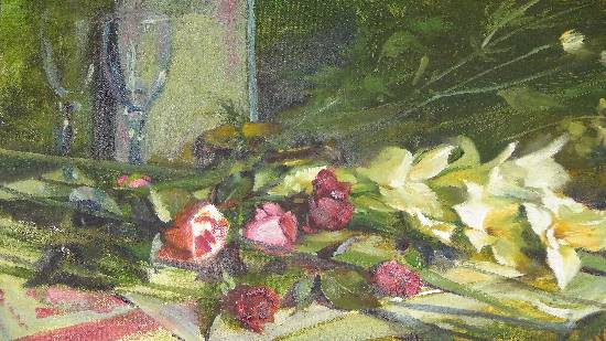 Painting by John Fernandes - Still Life - The Wine Glasses