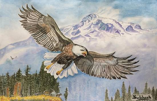 Painting by Subhash Bhate - Where Eagles Dare!