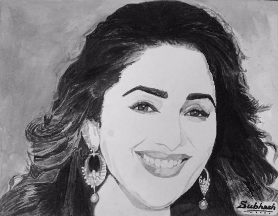 Painting by Subhash Bhate - Madhuri Dixit!