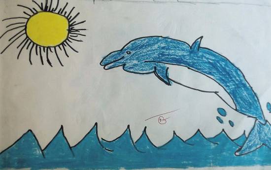 Painting by Kanishka Kiran Tambe - Dolphin
