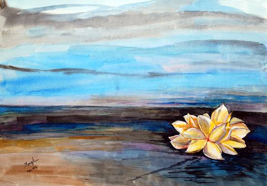 Painting by Mangal Gogte - Franjipani - 1