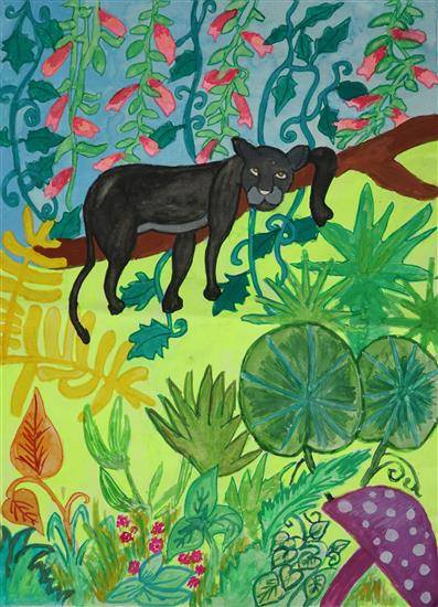 Painting by Sharlina Shete - The Jungle Mystery