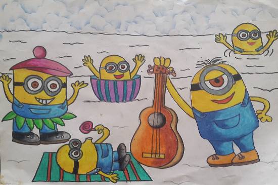 Painting by Naavya Vishal Jariwala - Minions