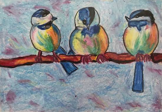 Painting by Shambhawi Vermaa - Birds of feathers flock together - 2