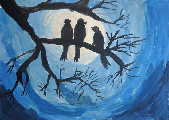 Painting by Soham Anant Borle - Moon Rise