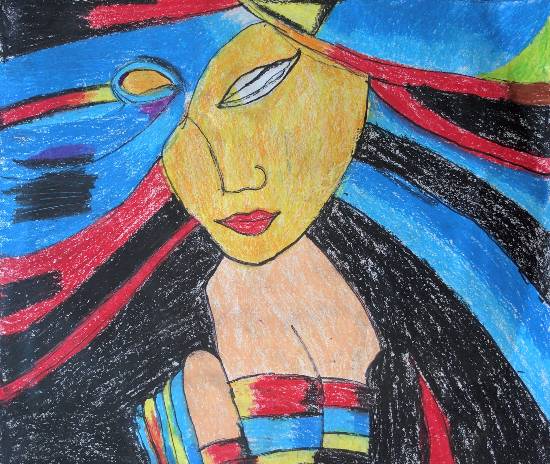 Painting by Anvi Patel - Girl