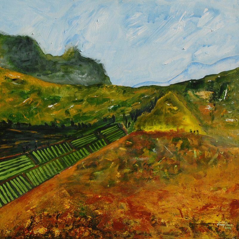 Painting by Vinay Sane - Idyllic valley - II