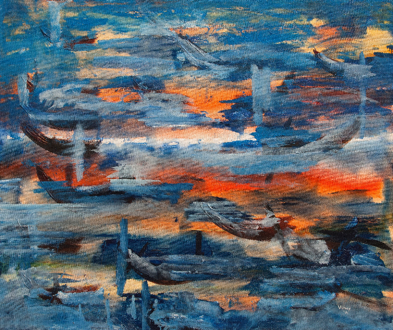 Paintings by Vinay Sane - Swimming towards light