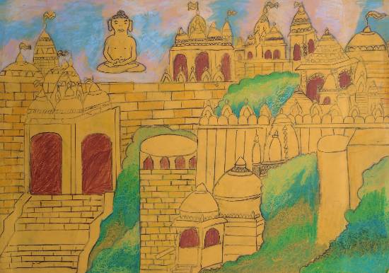 Painting by Prisha Hiren Ajmera - Buddha Vihar