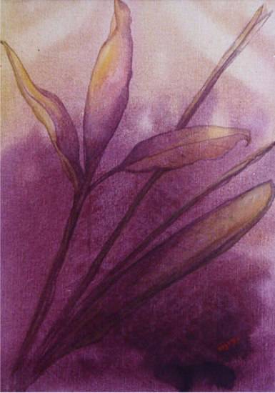 Paintings by Vijaya Rajagopalan - Ochre Leaves