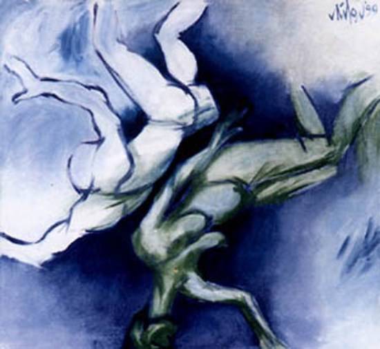 Painting by Milon Mukherjee - Balancing Couple