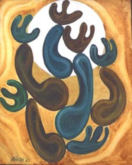Painting by Milon Mukherjee - Cactus