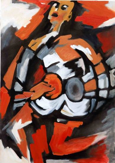 Painting by Milon Mukherjee - Cymbals