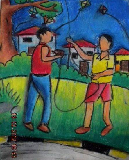 Painting by Siddhanth Mukul Saha - Kites