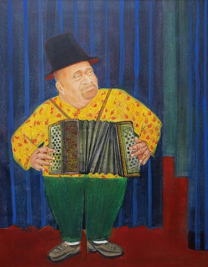 Musician, painting by Kabari Banerjee