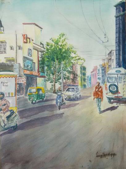 Painting by Lasya Upadhyaya - Bangalore cityscape - 1